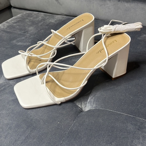 White Strappy Heels - Picture 2 of 2